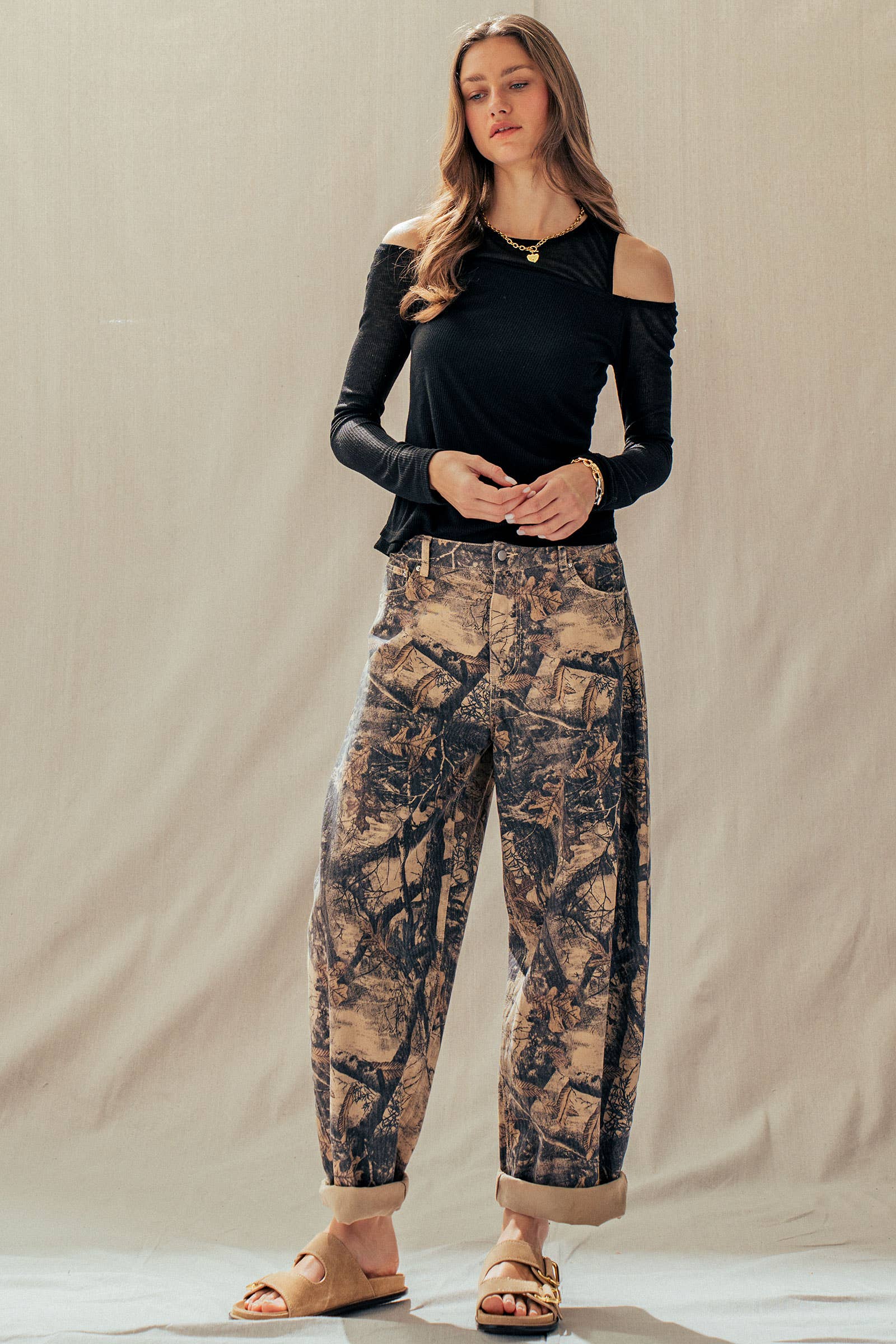 Urban Daizy Camo Print Cotton Balloon Pants Camo Pants - Women's (UDZ-PT-00458) – alternate view 6