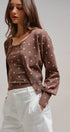 Urban Daizy Polka Dot Button-Front Cardigan MOCHA Cardigan - Women's (TNOW1380-MOCHA) – alternate view