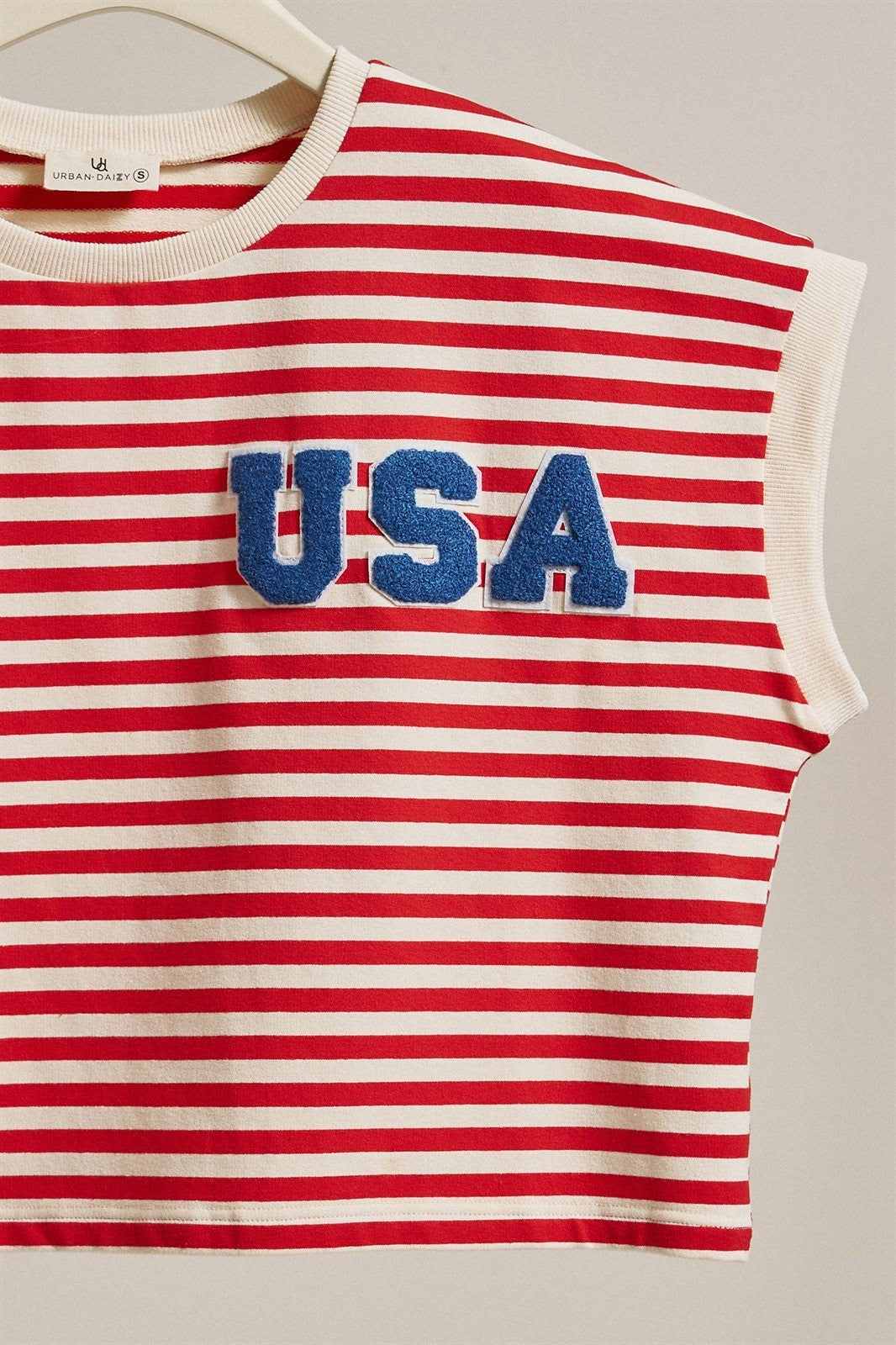 USA Striped French Terry Knit Tee
