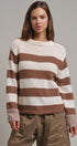 Striped Oversized Chunky Knit Sweater in BROWN - Women's Sweaters | Urban Daizy