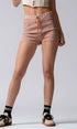 Urban Daizy Gingham Scallop Trim Shorts Brown Shorts - Women's (UDZ-PT-00474) – alternate view 13