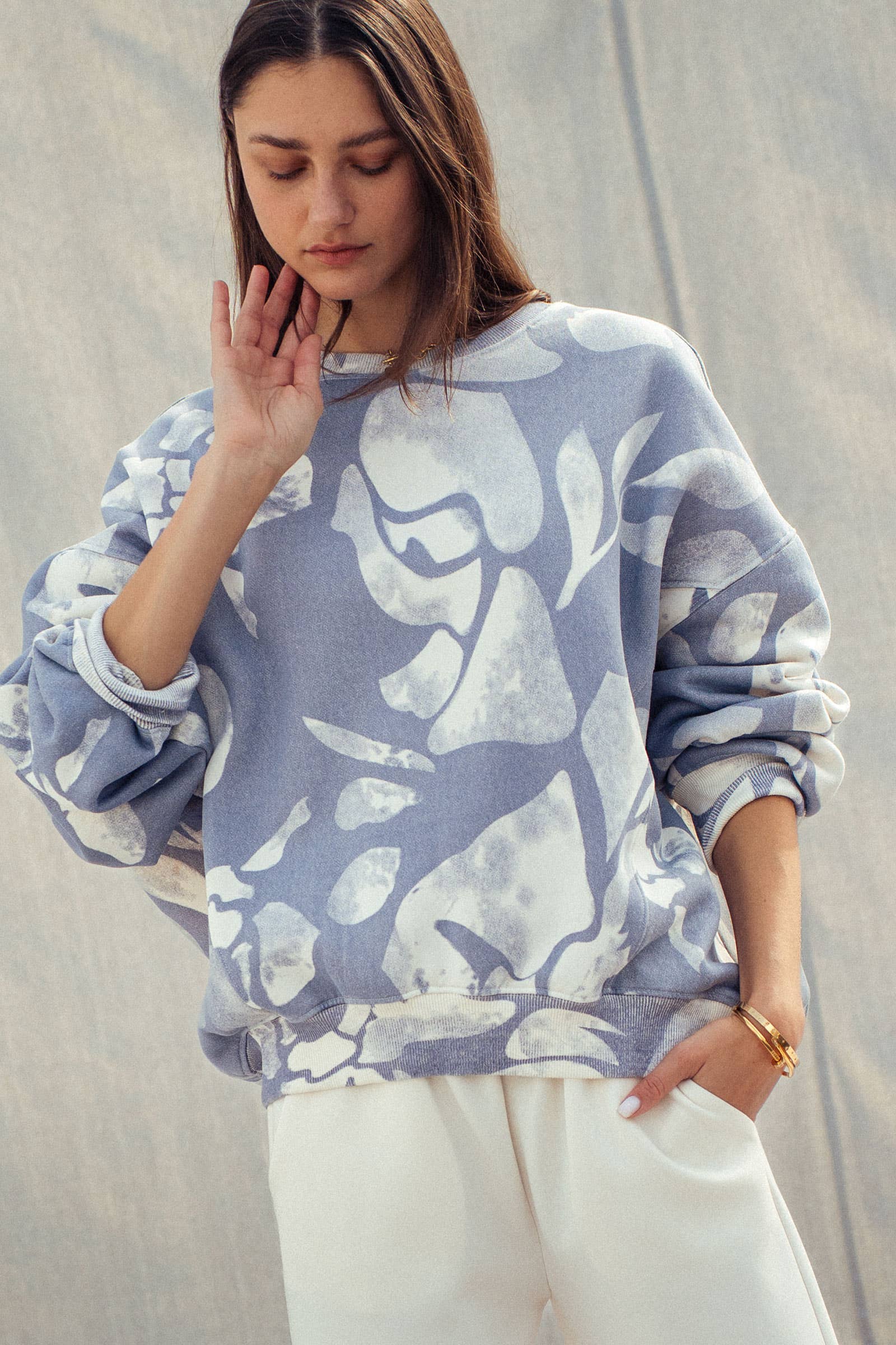Abstract Cloud Dye Oversized Sweatshirt