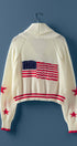 Urban Daizy American Flag Star Shawl Collar Cardigan Ivory Cardigan - Women's (UDZ-KN-01028) – alternate view 2
