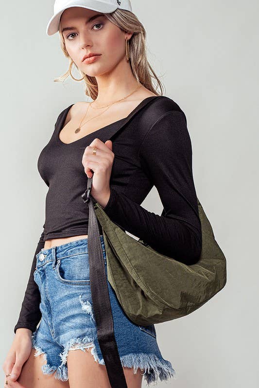 Urban Daizy Contemporary Minimalist Crescent Shoulder Bag Blue Belt Bag - Women's (UDZ-BG-00005) – alternate view 15