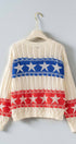 Urban Daizy Patriotic Star & Stripe Open Knit Sweater Ivory Knit Sweater - Women's (UDZ-KN-01052) – alternate view 2
