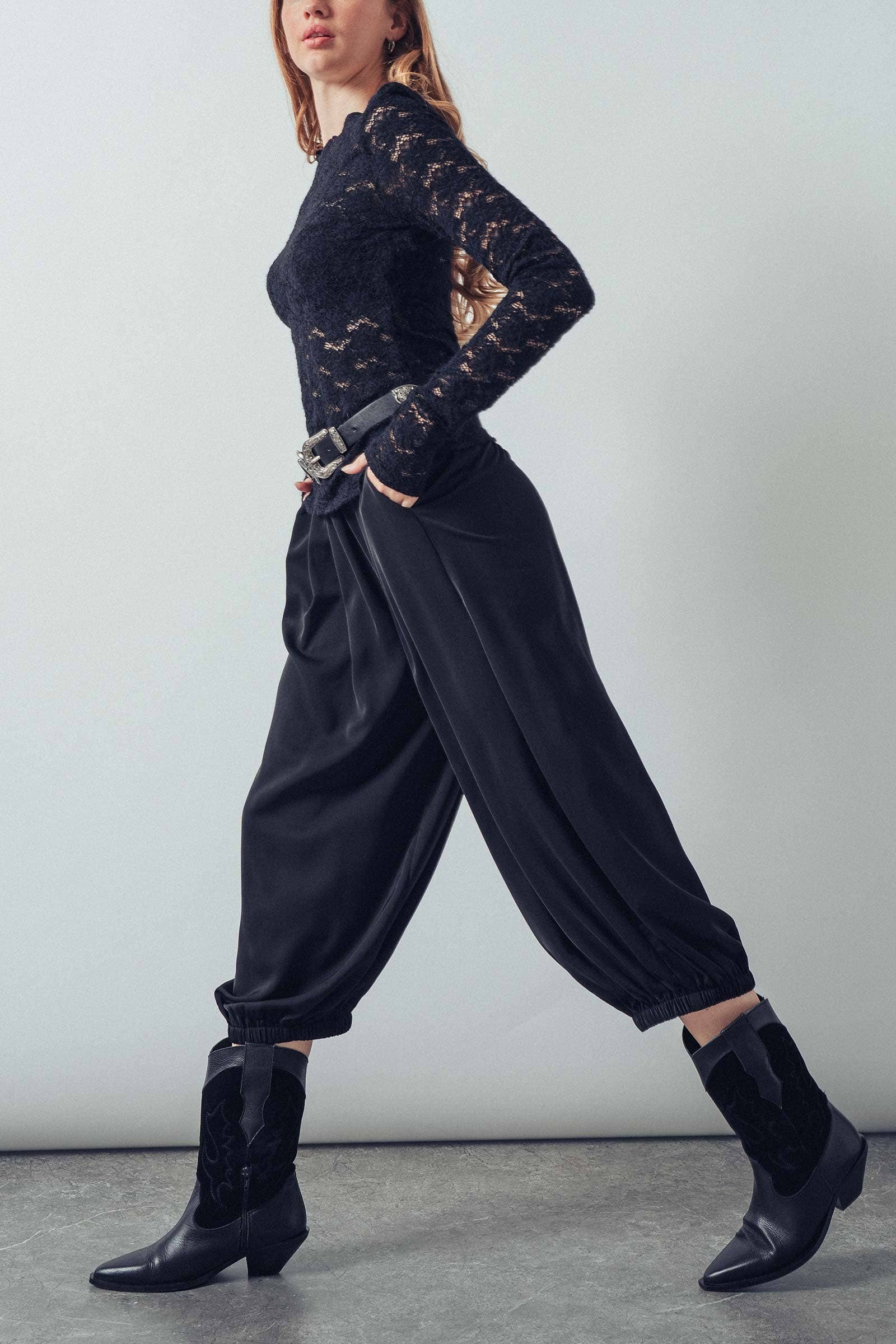 Boho Relaxed Fit Elastic Cuff Pants