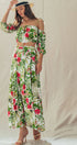 Urban Daizy Off Shoulder Crop Top with Floral Maxi Skirt White Top & Skirt Set - Women's (UDZ-AC-00238) – alternate view 4