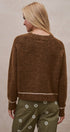 Wool Blend Sweater Cardigan with Statement Buttons in BROWN - Women's Cardigans & Shrugs | Urban Daizy