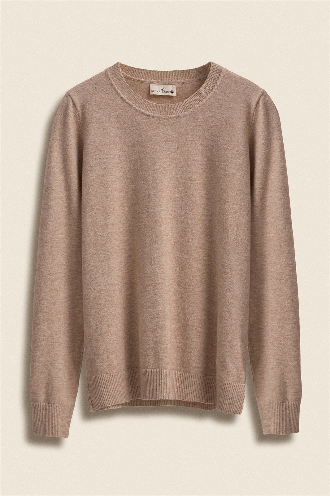 Soft Viscose Blend Crewneck Knit Pullover
