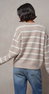 Cloud Nine Fuzzy Stripe Sweater in IVORY BEIGE - Women's Sweaters | Urban Daizy