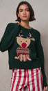 Rudolph Crewneck Knit Sweater in H GREEN - Women's Sweaters | Urban Daizy