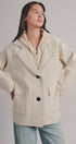 Hooded Wool Blend Oversized Short Coat in IVORY - Women's Coats | Urban Daizy