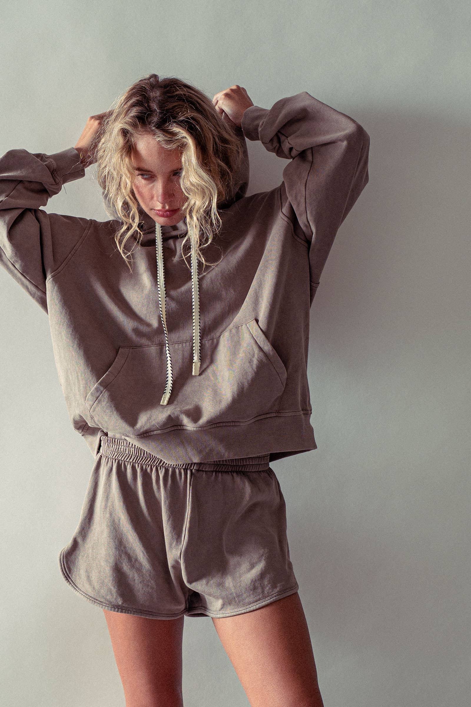 Vintage Wash Oversized Brushed Hoodie