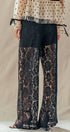 Urban Daizy Floral Lace Wide-Leg Drawstring Pants Black Pants - Women's (UDPT0083-Black) ��� alternate 