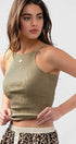 Urban Daizy Ribbed Knit Halter Spaghetti Strap Tank Top Black Tank Top - Women's (UDZ-TP-00490) – alternate view 6