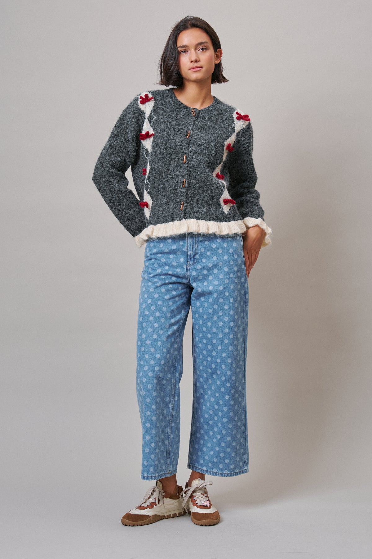 Alpine Bow Ruffle Cardigan