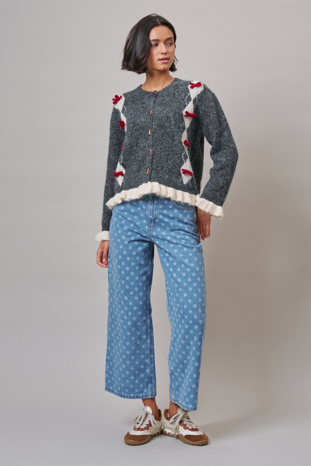 Alpine Bow Ruffle Cardigan