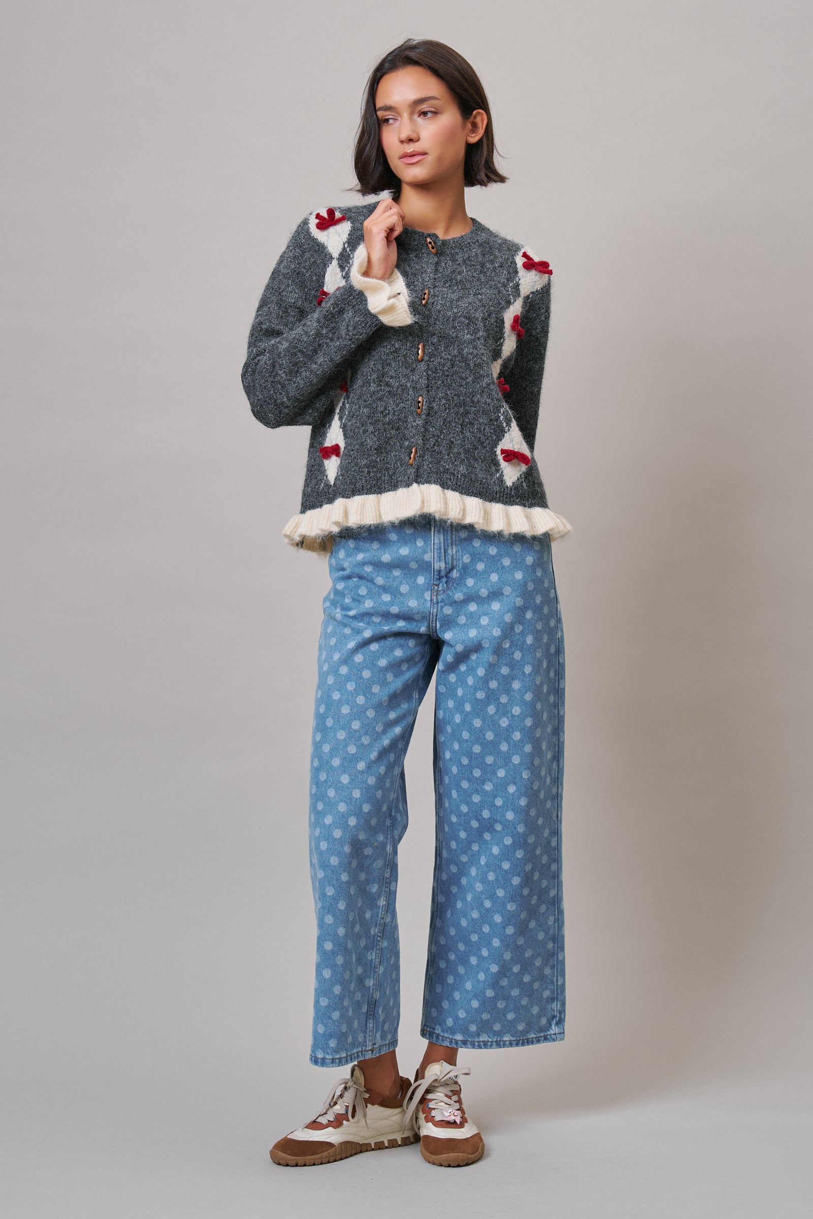 Alpine Bow Ruffle Cardigan