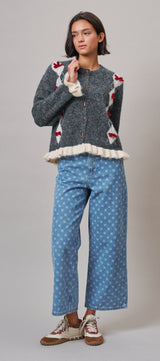 Alpine Bow Ruffle Cardigan