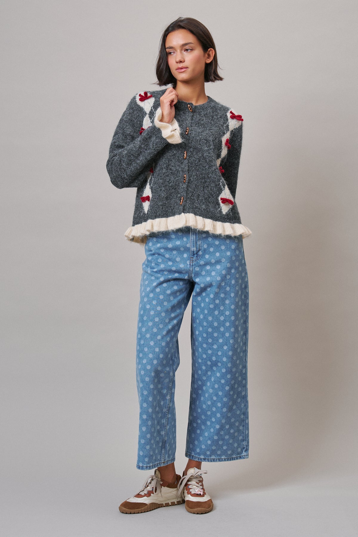Alpine Bow Ruffle Cardigan