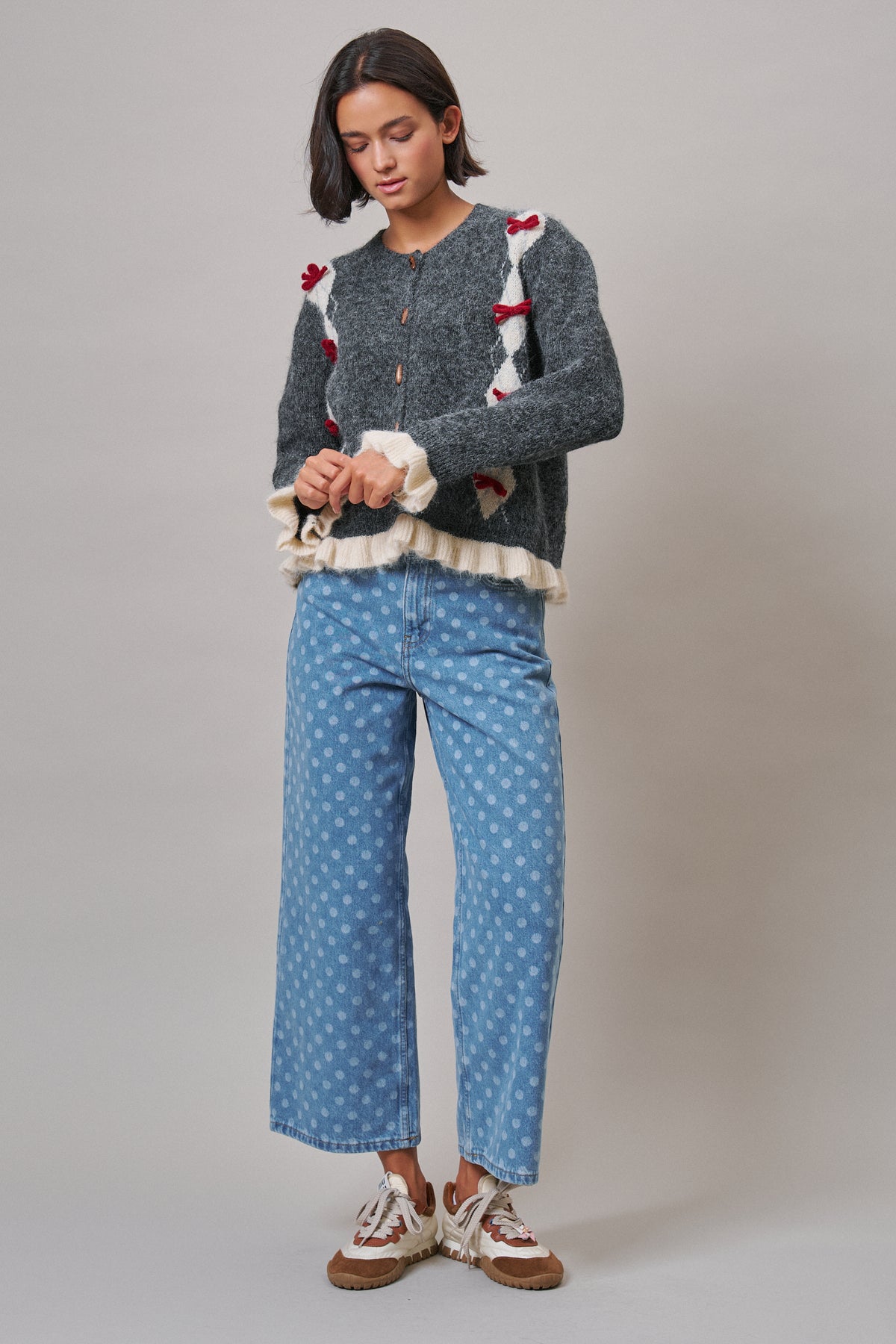 Alpine Bow Ruffle Cardigan