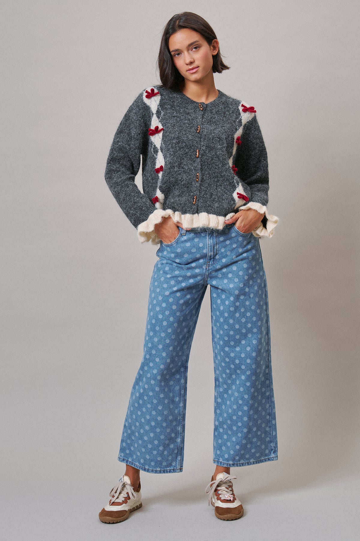 Alpine Bow Ruffle Cardigan