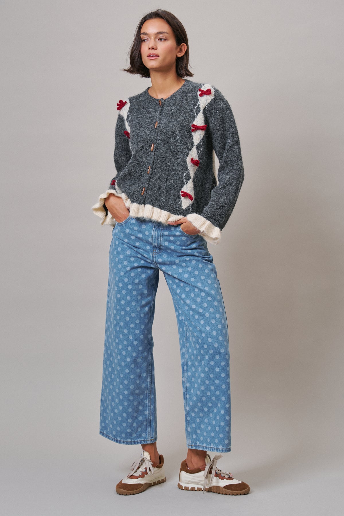 Alpine Bow Ruffle Cardigan
