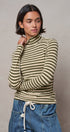 Contrast Seam Turtleneck Knit Top
