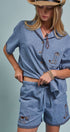 Urban Daizy Western Boot Embroidered Pocket Shirt Blue Button Down Shirt - Women's (UDZ-TP-01086-Blue) – alternate view 9