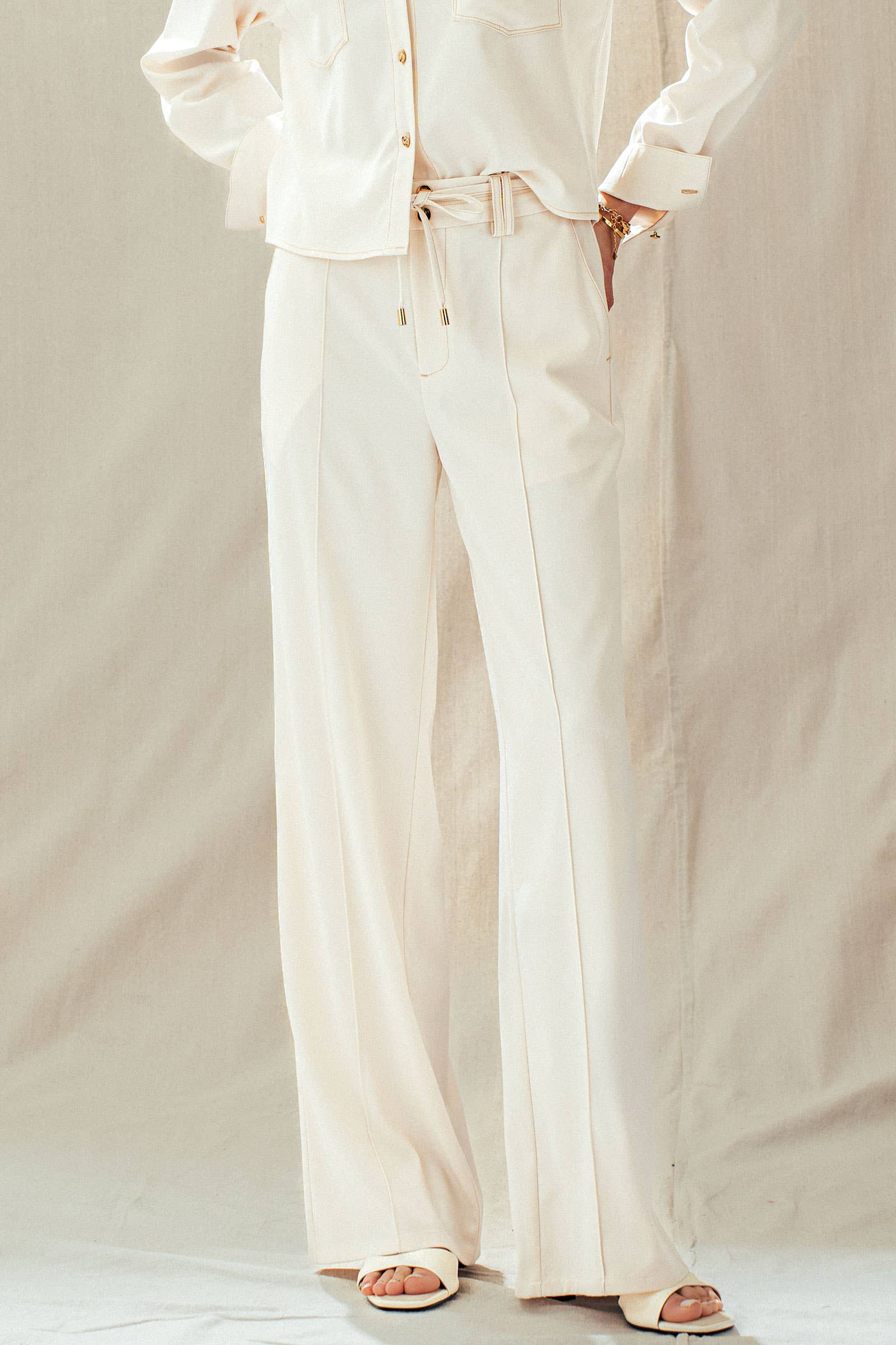 Drawstring Wide Leg Pants