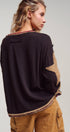 Urban Daizy Raw Seam Star Patch Slouchy Knit Top Brown Knit Top - Women's (UDTP1432-Brown) – alternate view 13
