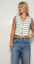 Urban Daizy Striped Tie-Front Cropped Knit Top Black White Knit Top - Women's (UDZ-TP-00750) – alternate view 17
