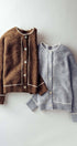Urban Daizy Contrast Trim Boho Knit Button Cardigan Grey Cardigan - Women's (UDZ-PT-00355) – alternate view 2