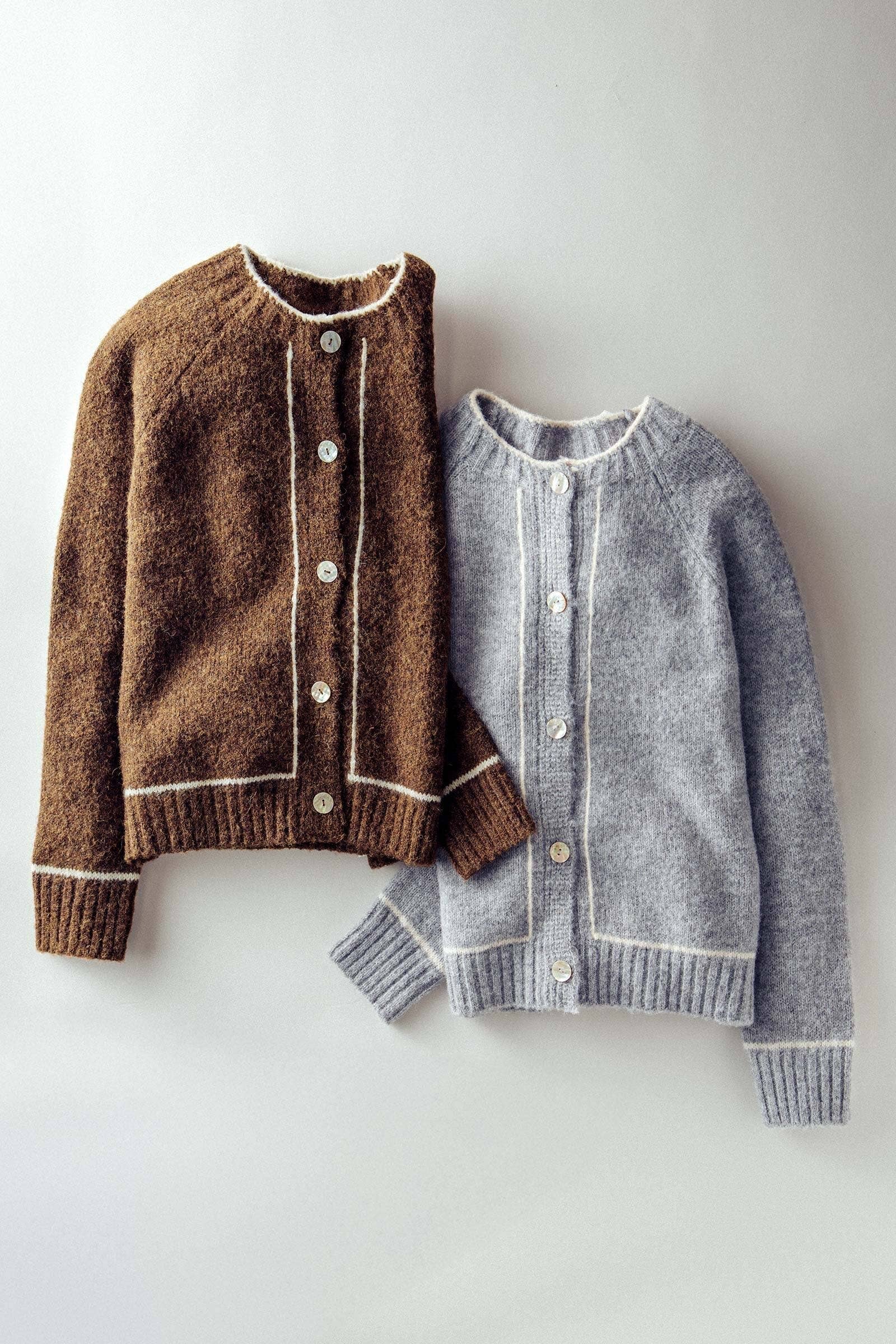 Urban Daizy Contrast Trim Boho Knit Button Cardigan Grey Cardigan - Women's (UDZ-PT-00355) – alternate view 2