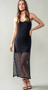 Urban Daizy Crochet Knit Strappy Lined Maxi Dress Black Dress - Women's (UDZ-DR-00199)