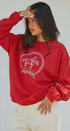 Equestrian Rope Embroidered Crewneck Sweatshirt | wholesale graphic sweatshirt - women's | Urban Daizy