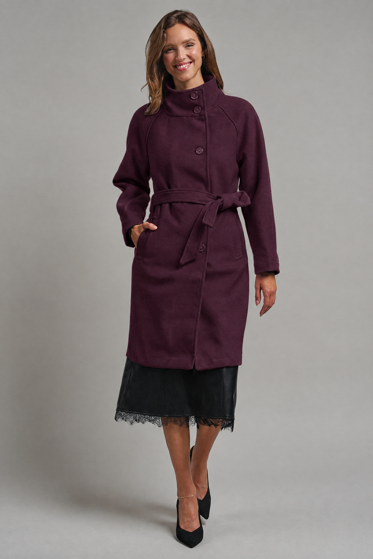 Quiet Luxe Napoleon Collar Coat