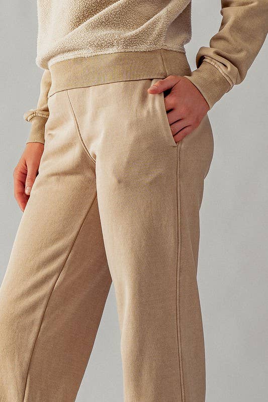 Urban Daizy Rib Waistband Straight Leg Fleece Pants Jungle-Green Pants - Women's (UDZ-PT-00094) – alternate view 4