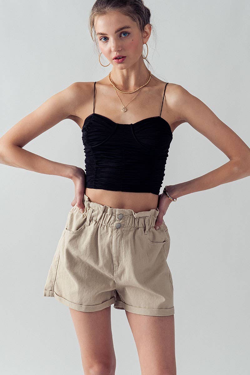 Urban Daizy Vintage High Waist Rolled Hem Denim Shorts Blue Shorts - Women's (UDZ-PT-00033) – alternate view 17