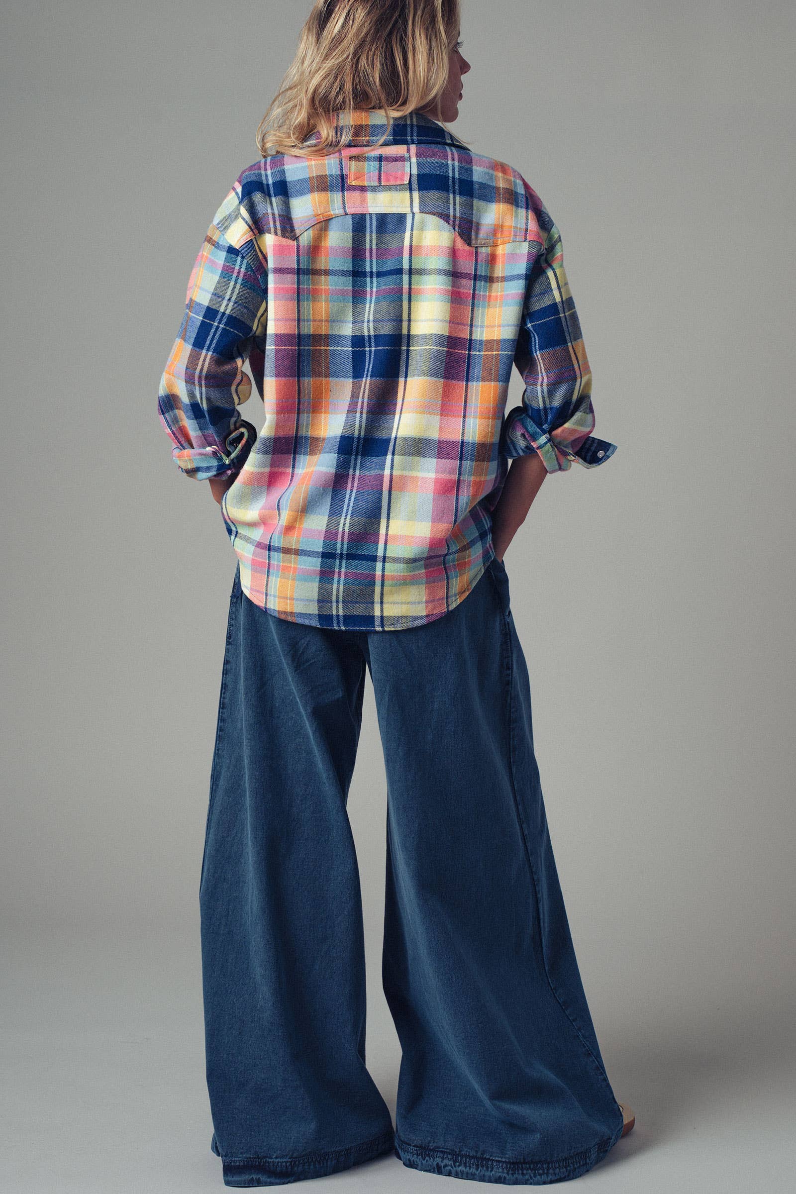 Plaid Snap-Front Western Shirt