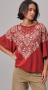 Bandana Print Oversized Graphic Tee