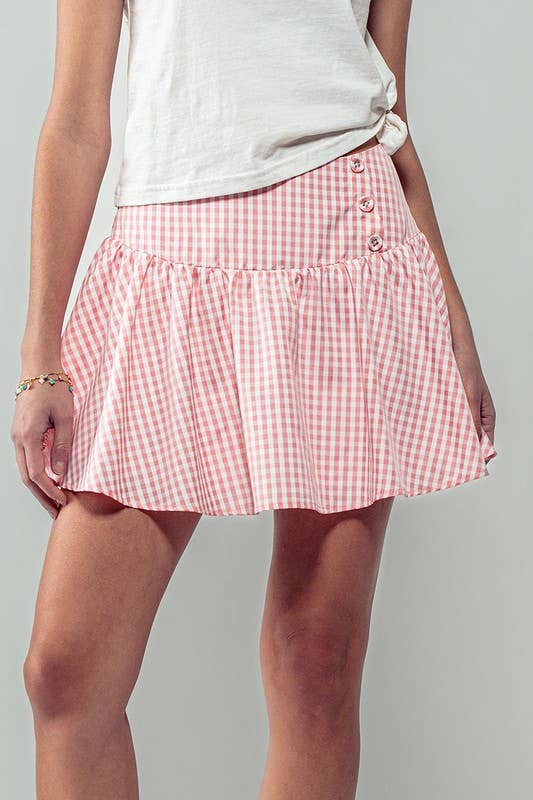 Urban Daizy Gingham Side-Button Mini Skirt Blue Skirt - Women's (UDZ-SK-00153) – alternate view 16