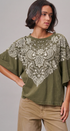 Bandana Print Oversized Graphic Tee