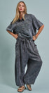 Washed Utility Half-Placket Cropped Shirt in BLACK - Women's Shirts & Blouses | Urban Daizy