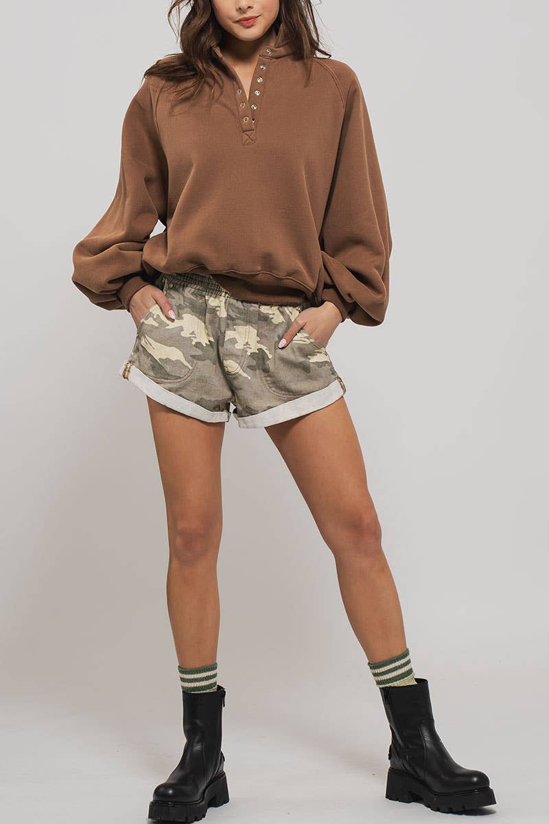 Urban Daizy Spring Elastic Waist Cuffed Print Shorts Camo Shorts - Women's (UDZ-PT-00320) – alternate view 11