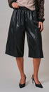 Vegan Leather Culotte Pant in BLACK - Women's Casual Pants | Urban Daizy