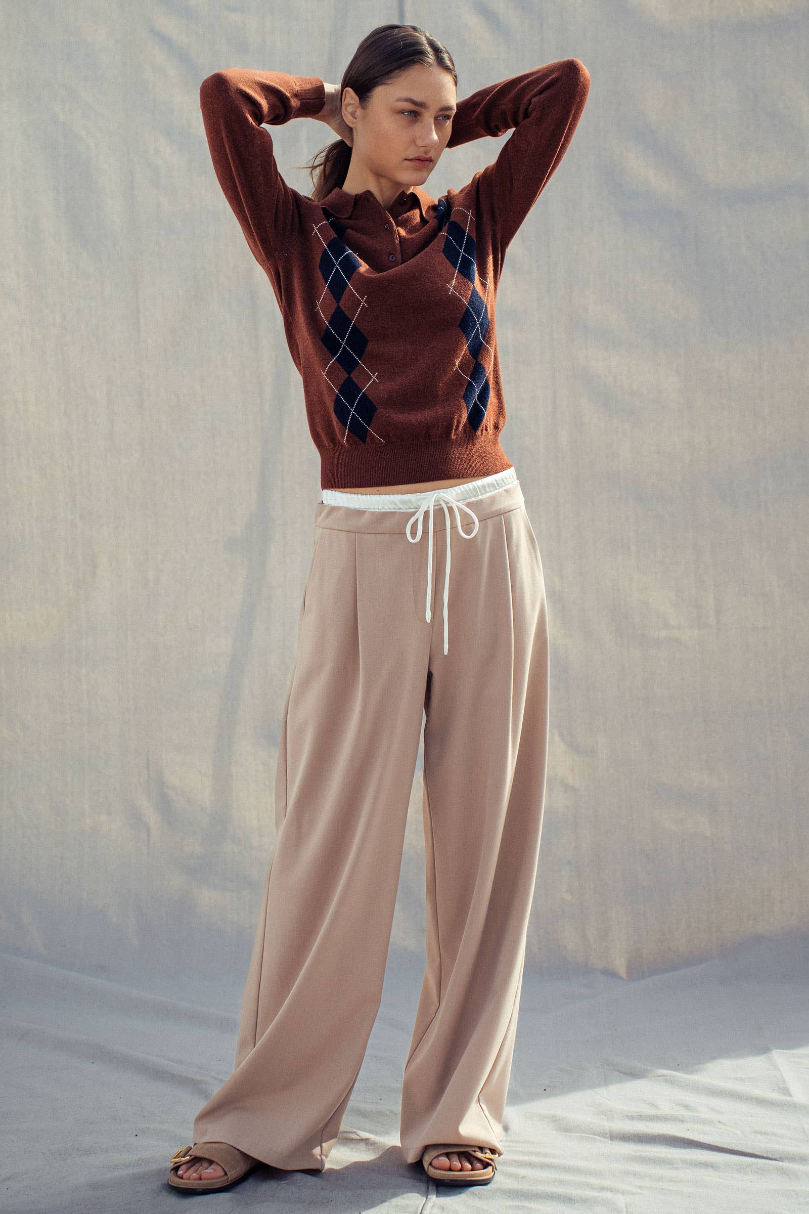 Relaxed Wide-Leg Drawstring Trousers