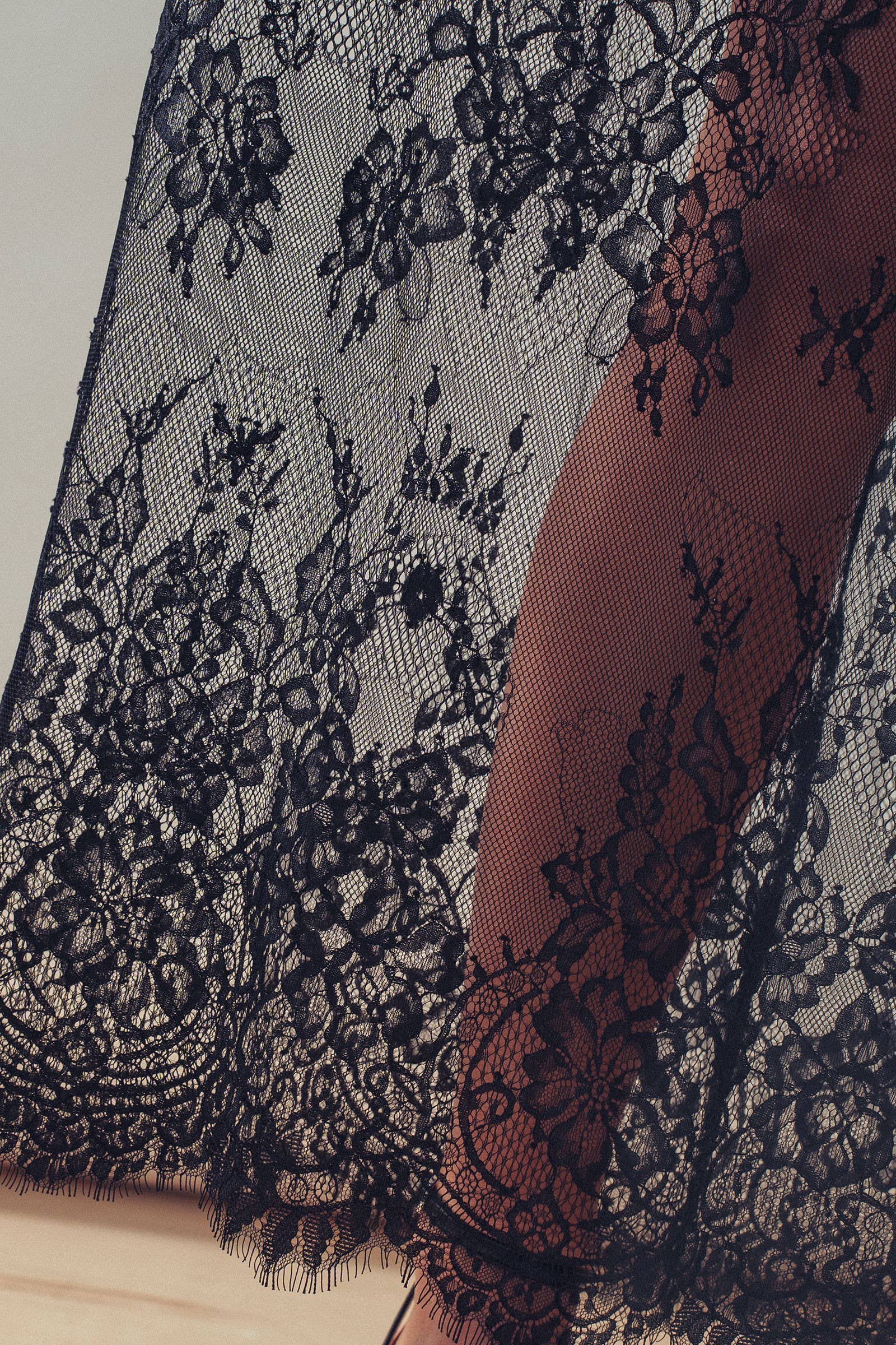 Mixed-Media T-Shirt Dress with Sheer Lace Skirt