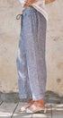 Urban Daizy Linen Wide-Leg Drawstring Pants Navy-Stripe Pants - Women's (UDPT0177-Navy-Stripe) – alternate view 4