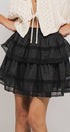 Urban Daizy Scalloped Lace Tiered Romantic Statement Mini Skirt Black Skirt - Women's (UDZ-SK-00114)